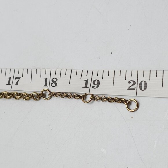 Ann Taylor Gold-Tone Chain Necklace With Clear Crystal Accents 20 Inches Long - Picture 5 of 5